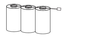 6v side side batterij